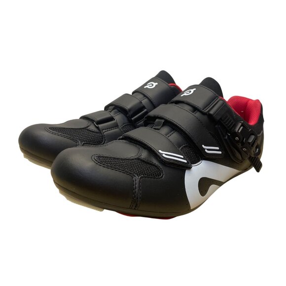 Peloton Black & Red Cycling Shoes With Adhesive & Buckle Closure Size M10.5/W12 - Picture 3 of 10